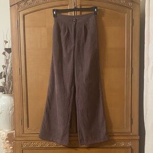 SHEIN Brown Wide-Leg Trousers